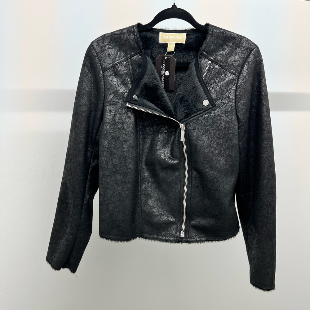 Michael Kors Black Faux Shearling Jacket